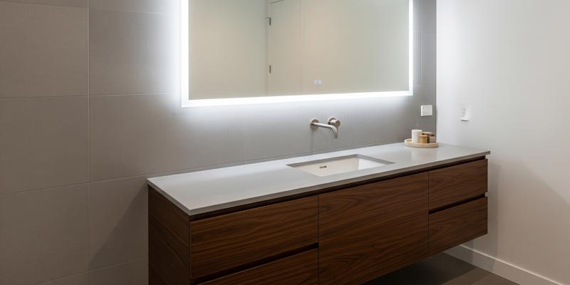 Illustration of a semi-recessed basin